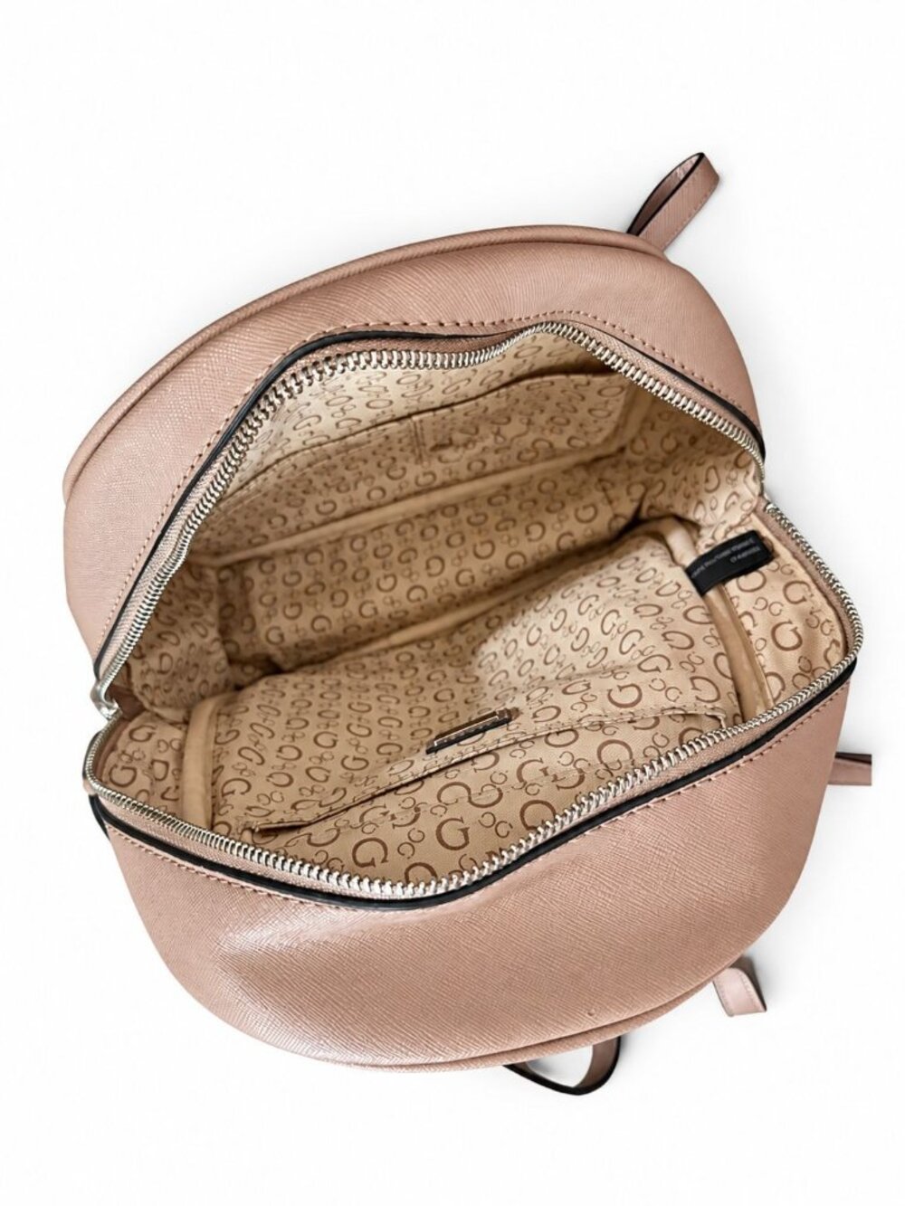 GUESS Women's Blush Pink Mini Backpack Logo Saffiano PVC Adjustable Straps - Picture 7 of 10